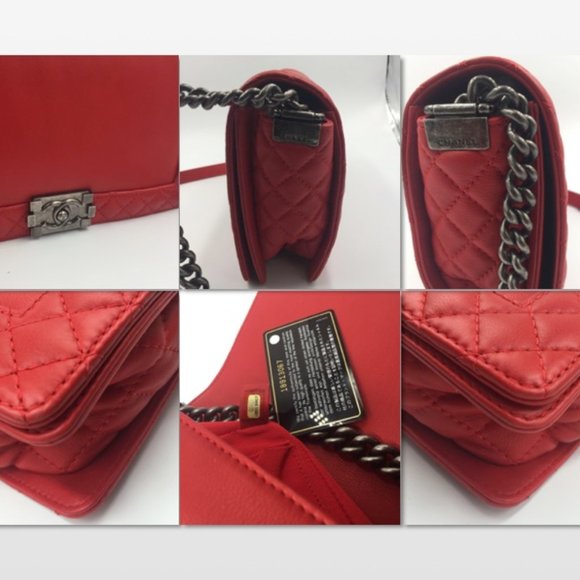 Authentic Chanel  Lambskin Medium Boy Reverso Flap - Picture 5 of 10